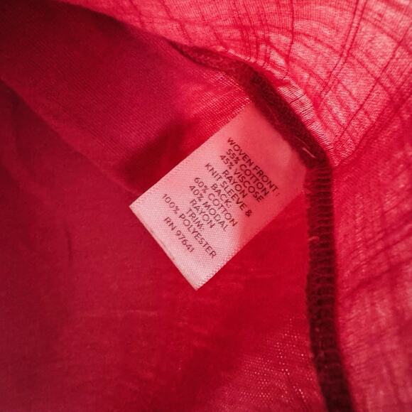 J Jill Red 3/4 Sleeve Boho Blouse Women’s Size XS - Picture 3 of 8